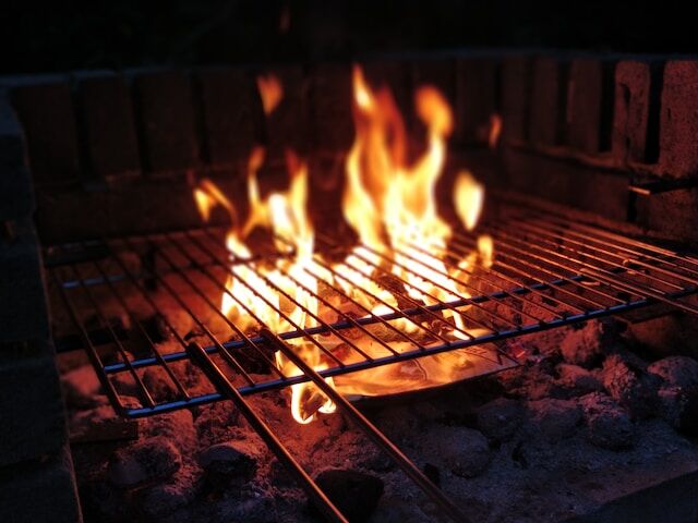 Glowing embers in a traditional Argentine parrilla