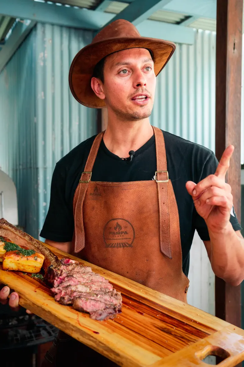 Givago Garcia Tissot - Open Fire BBQ Specialist presenting perfectly cooked meat in Sydney Australia